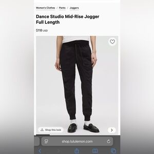 Lululemon Athletica Black Dance Studio Joggers